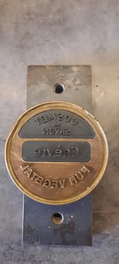 Moule de savon imprimé en 3D en PETG, vue de dessus